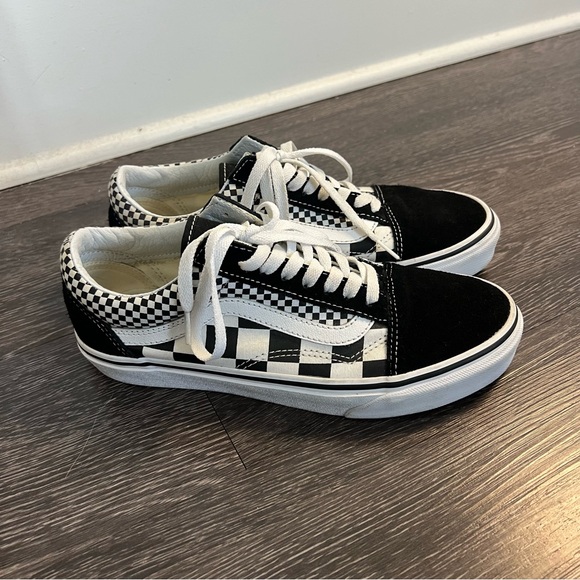 Vans Old Skool “Mix Checker” in Black/True White - Picture 4 of 10